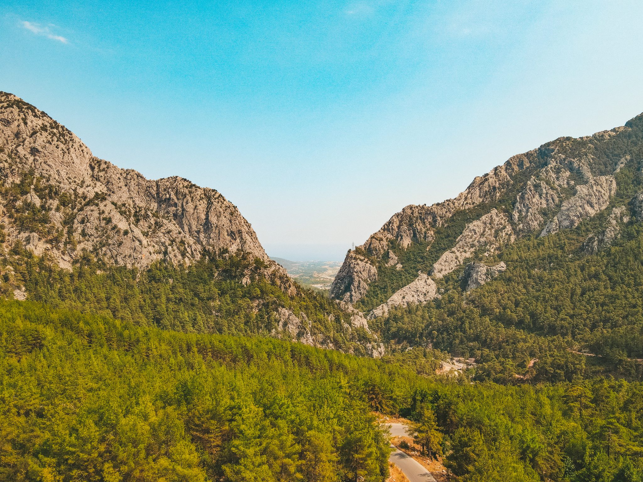 Aussicht vom Berg bei Kemer auf das Meer